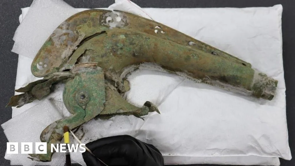 Thetford dig unearths Iron Age war trumpet and boar standard