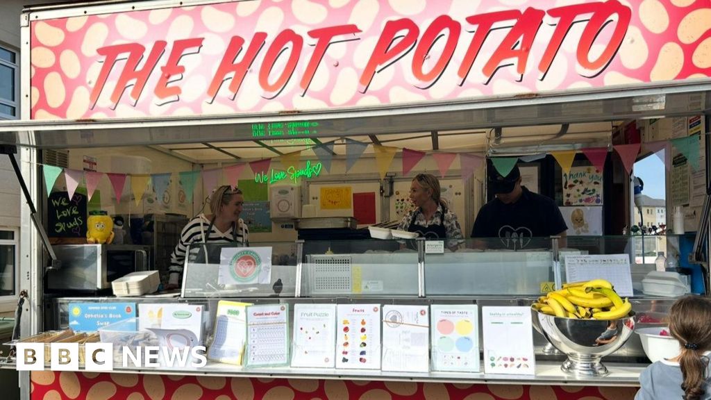 Charity spud truck in Jersey handing out free meals to families