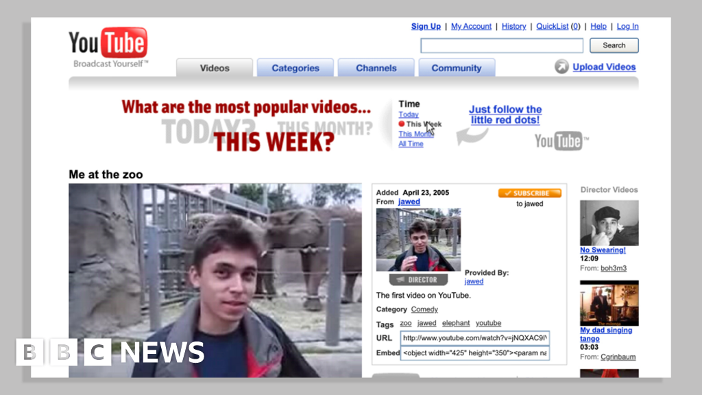 First YouTube video and watchpage on display at Victoria & Albert Museum