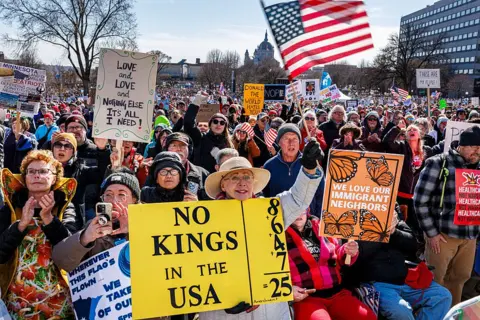 No Kings protests: Thousands across the US rally against Trump