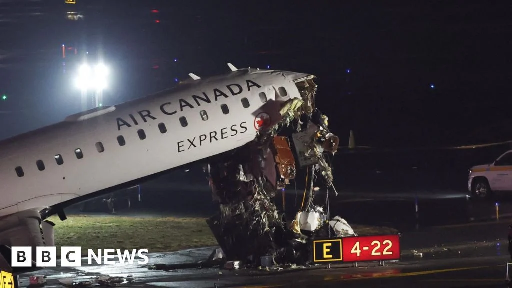 Two dead after plane and ground vehicle collide at New York’s LaGuardia Airport