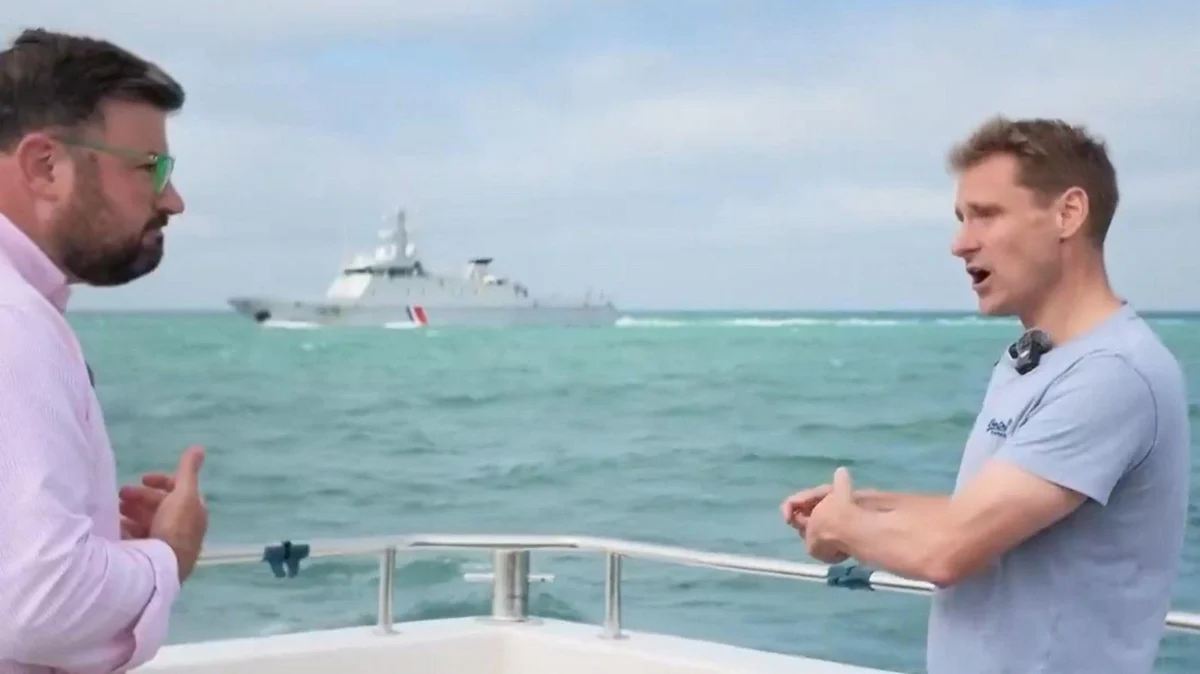 French Navy carries out ‘shooting drill’ in English Channel mid BBC interview