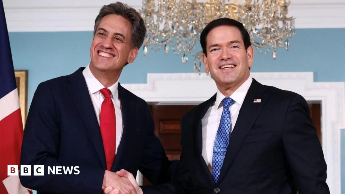 Miliband says re-opening Strait of Hormuz ‘essential’ as he meets Rubio
