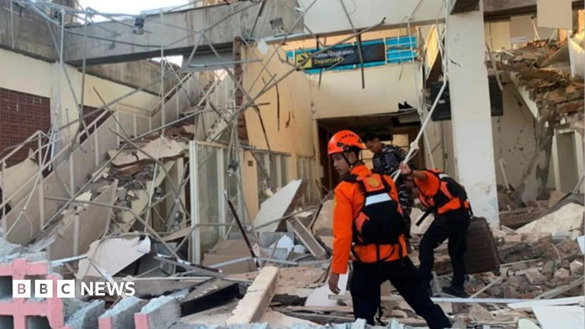 Powerful 7.7-magnitude earthquake kills at least 38 in Indonesia.