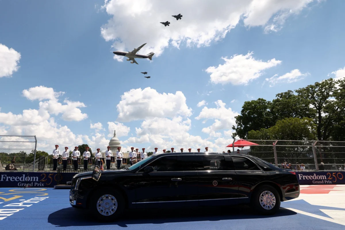 Trump waves green flag at IndyCar race through Washington DC