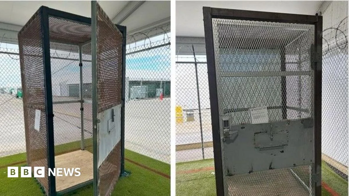 Immigrants held in small outdoor cages at ‘Alligator Alcatraz’ in Florida, investigators find.